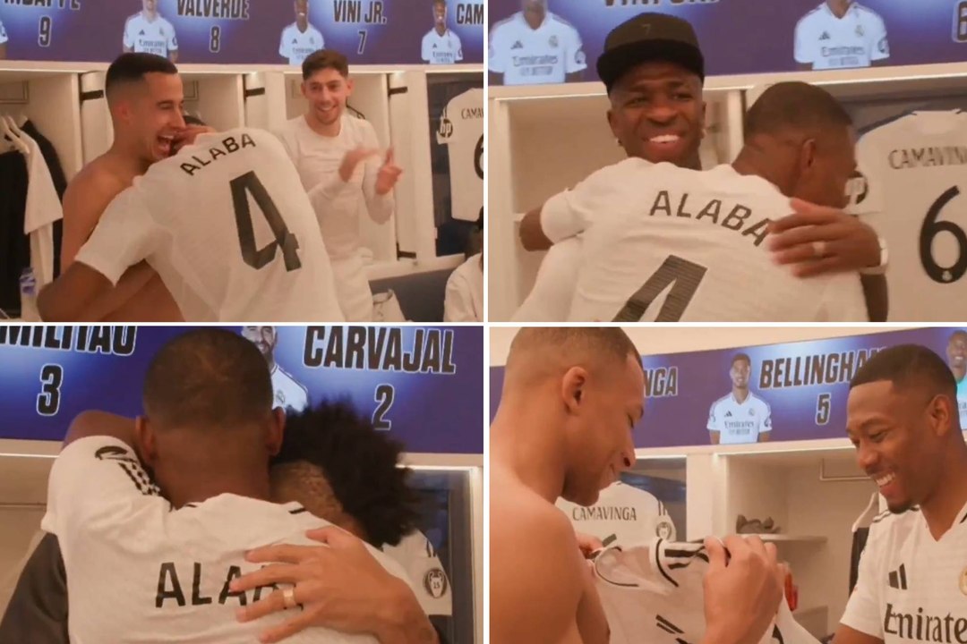 Así celebró el vestuario del Real Madrid el regreso de Alaba