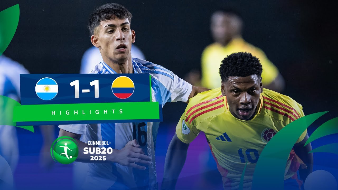 Argentina vs Colombia (1-1)1 |Sudamericano Sub 20 2025 | Fecha 2