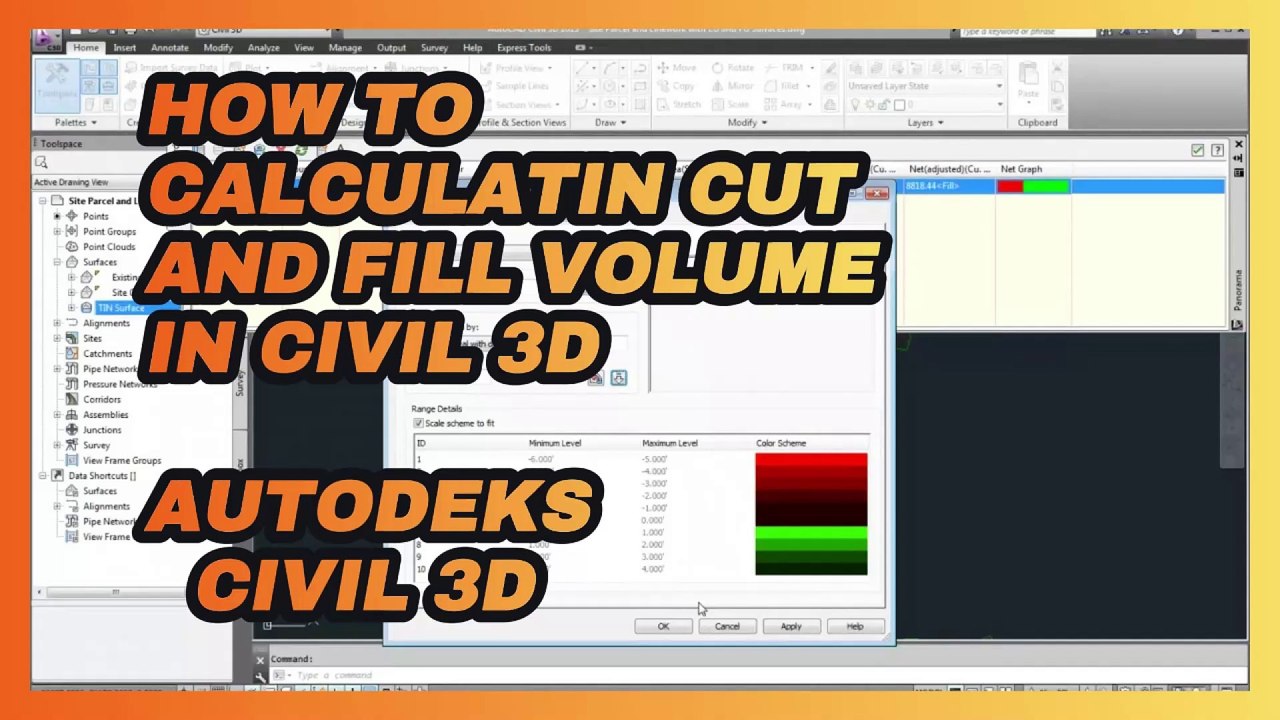 How to Calculating Cut and Fill Volumes in civil 3d #autocadcivil3d #civil3d #autodesk #Autodesk #civil3d