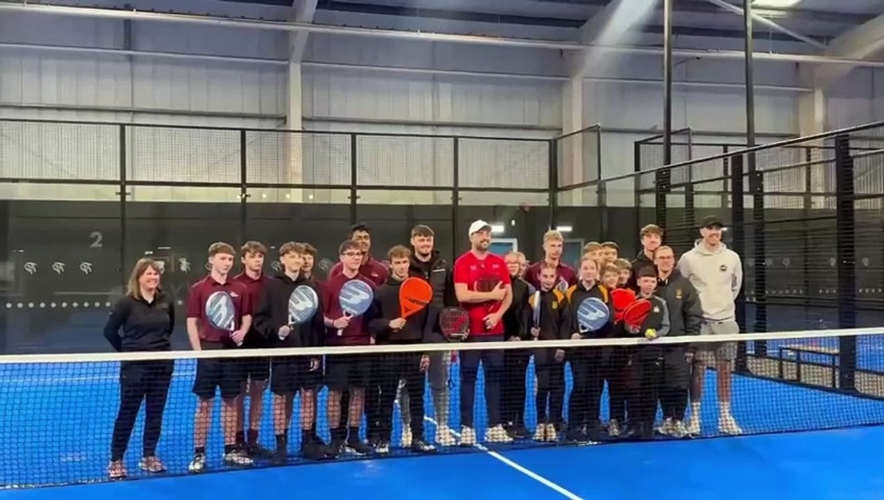 Jason Manford leads coaching session at Sunderland's new True Padel