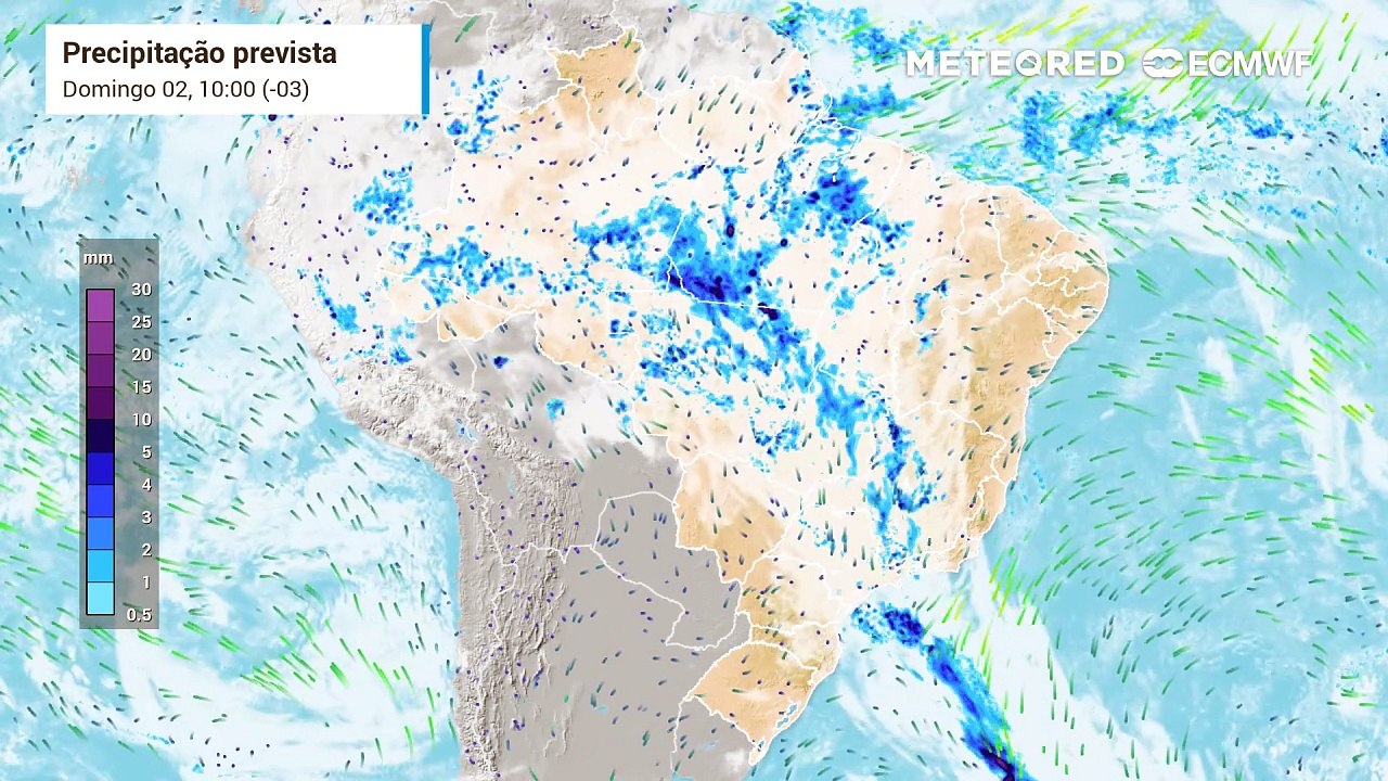 Previsão de chuva e nebulosidade