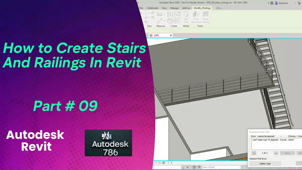 How to Create Stairs and Railings in Revit | part 09 | #architecture #autocadcivil #autodesk #Autodesk #civil3d