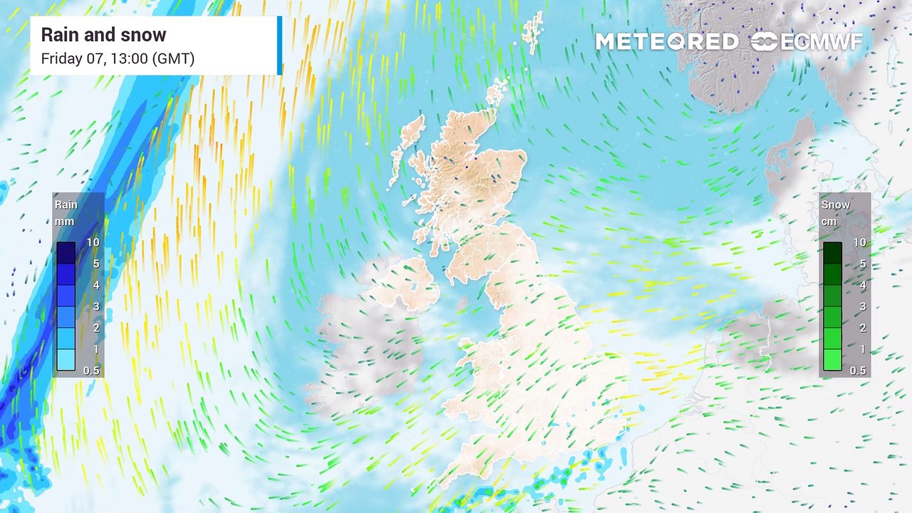 UK weather: Rain, sleet and snow pushing across southern England and Wales, drier further north