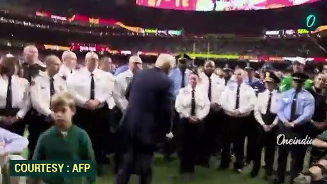 Trump's Historic Super Bowl Attendance Receives Loud Cheers | Oneindia Telugu