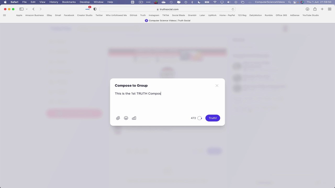 How to COMPOSE a Truth In Group On TRUTH SOCIAL Using a Computer / MAC - Basic Tutorial | New