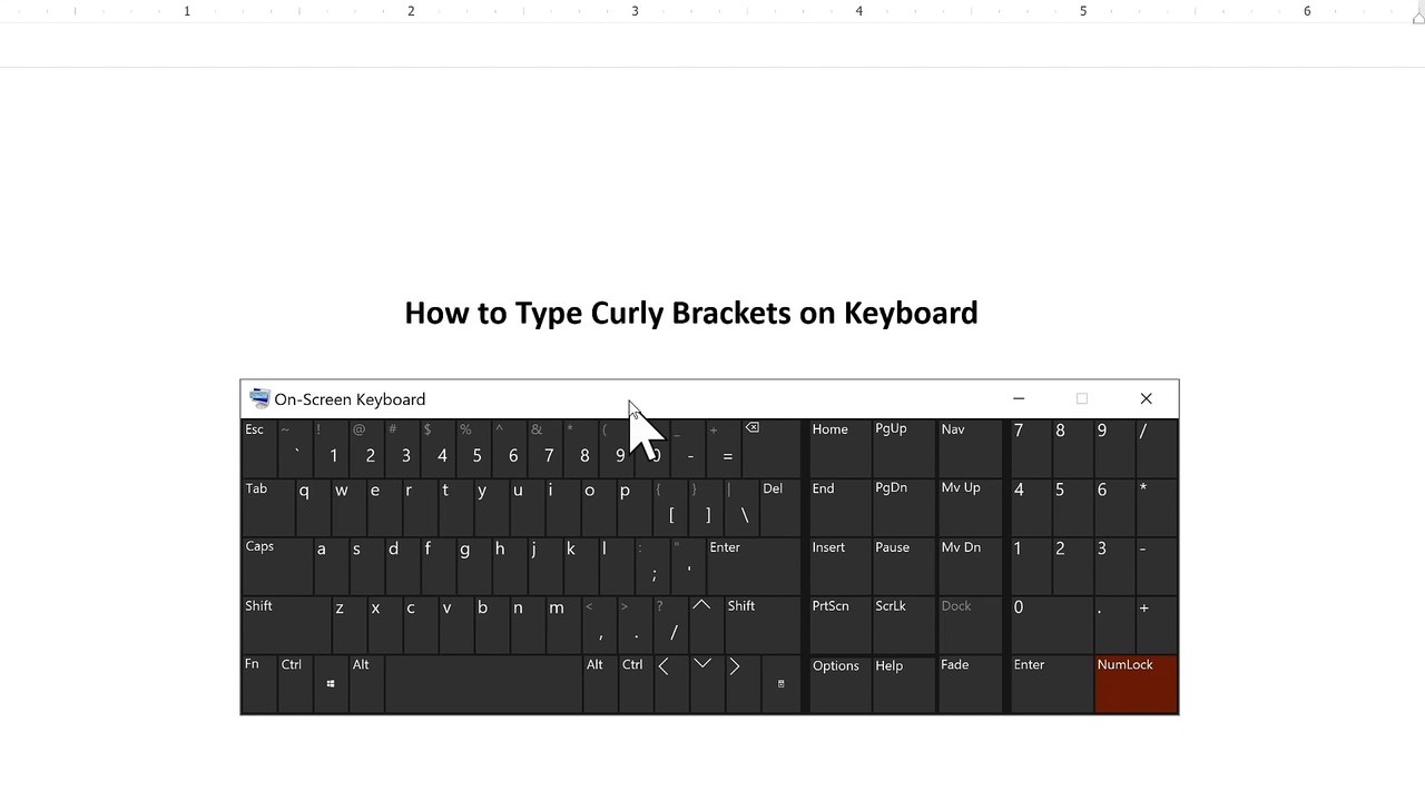 How to type Curly Brackets on keyboard