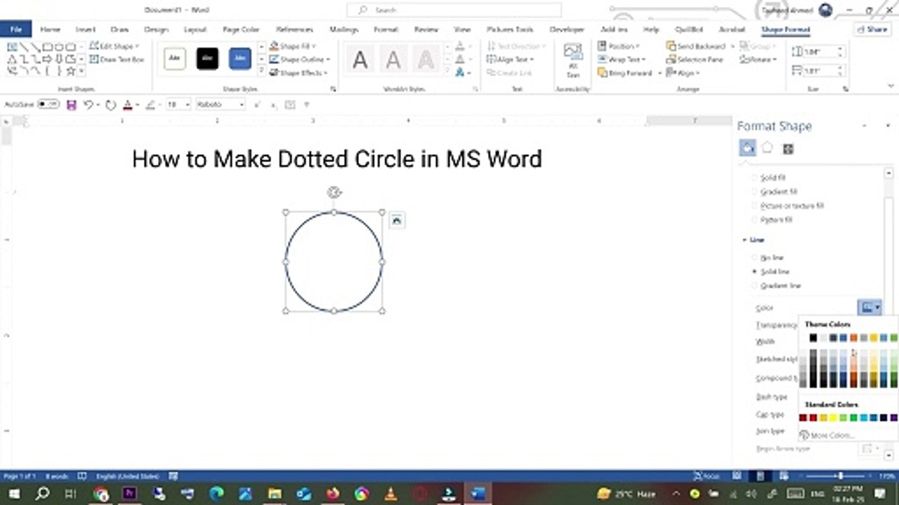 How to Make Dotted Circle in MS Word