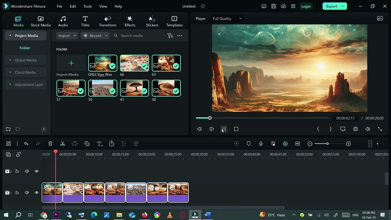 How to change photo duration in Filmora at Once