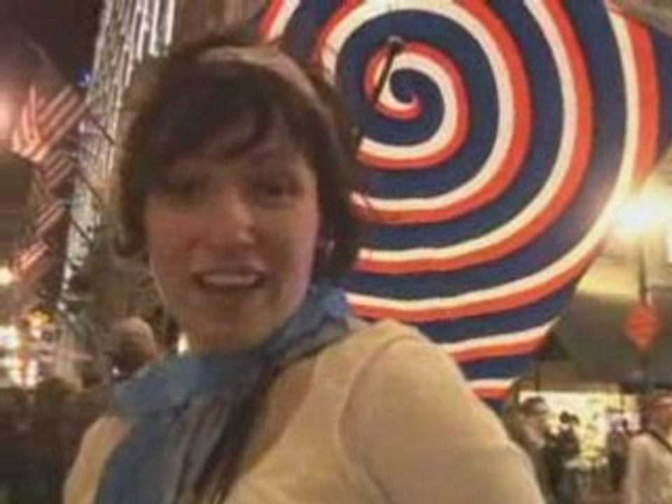 Kite lady asks, why are you sitting at your computer?