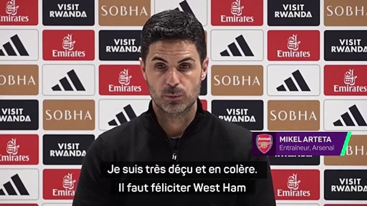 Arsenal - Arteta : "Très, très en colère"