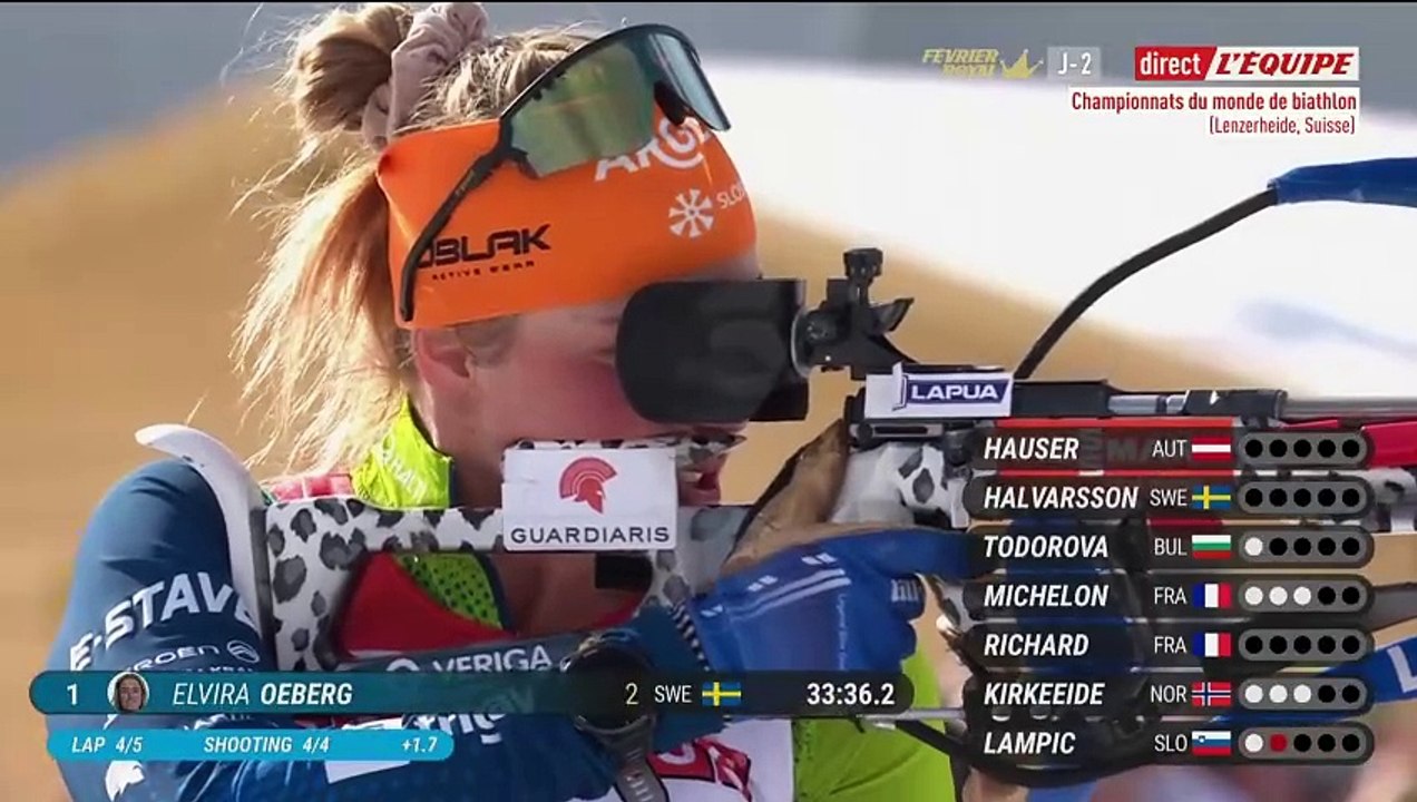Michelon en argent sur la mass start, le titre pour E. Oeberg - Biathlon - Mondiaux (F)