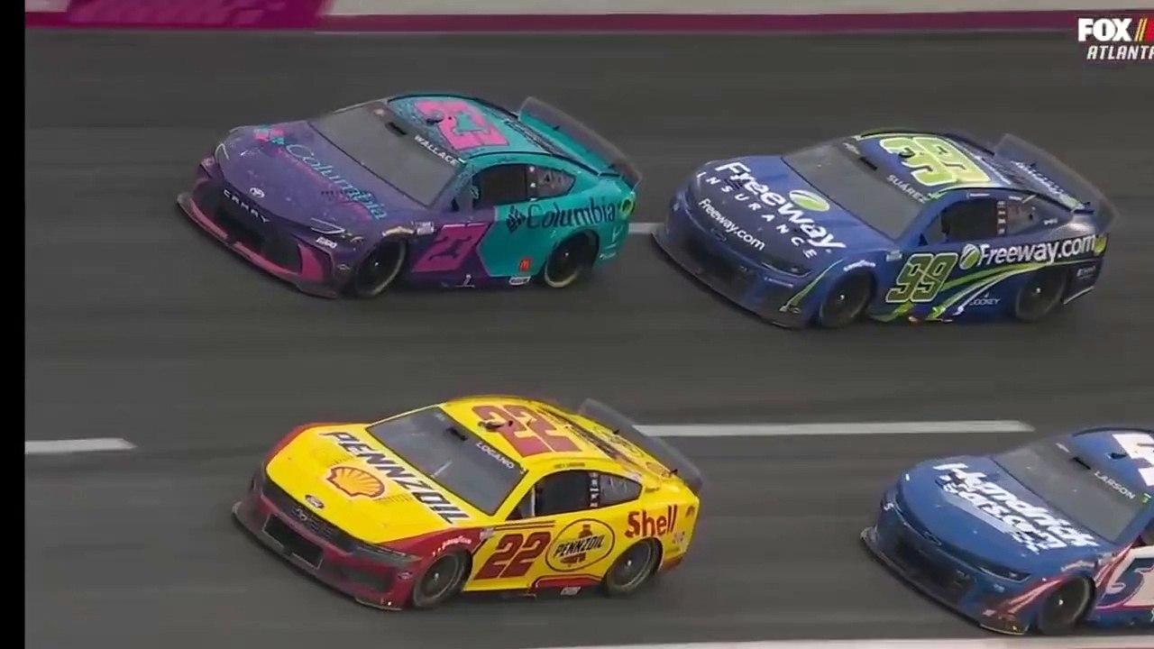 NASCAR Cup 2025 Atlanta 1 Suarez Ty Gibbs Others Big Crash