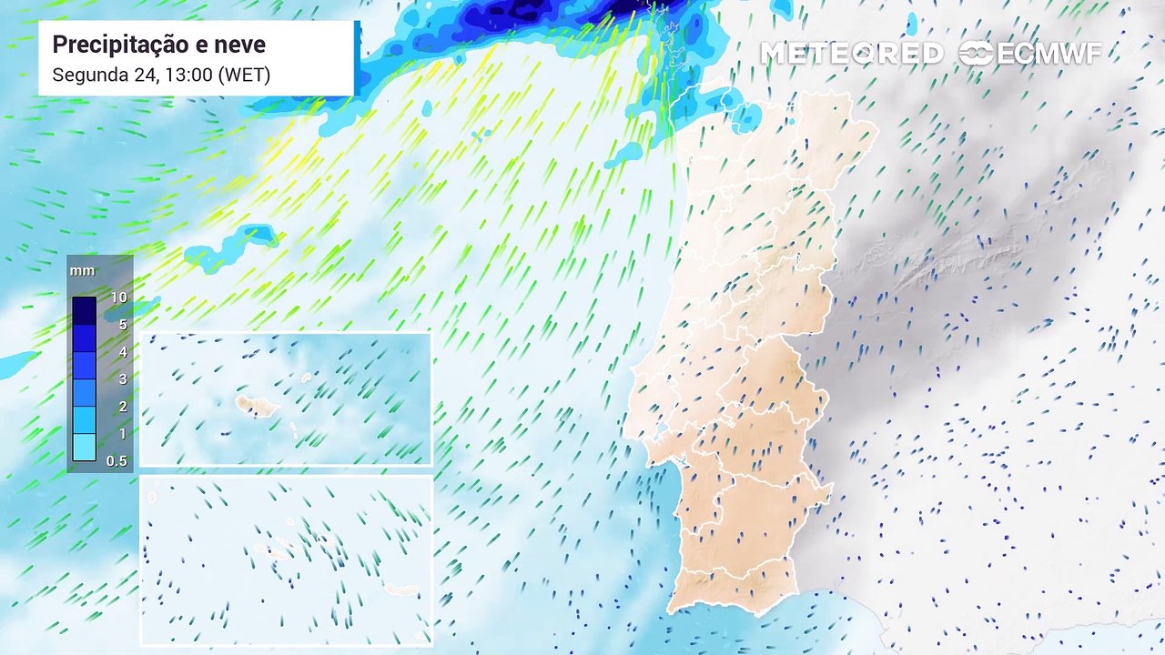A passagem de uma linha de instabilidade já resultou na emissão de diversos avisos meteorológicos para 10 distitos de Portugal