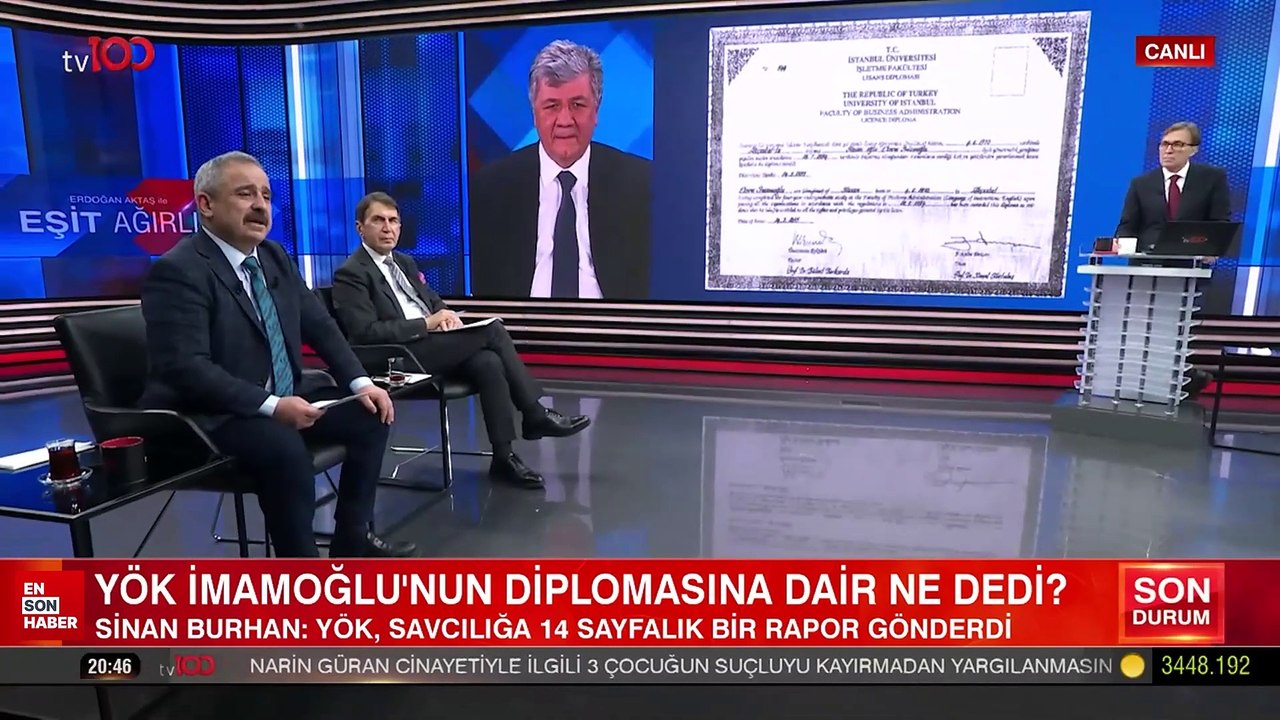 Sinan Burhan tv100 yayınında: İstanbul Üniversitesi’ne yapılan geçiş usulsüzdür