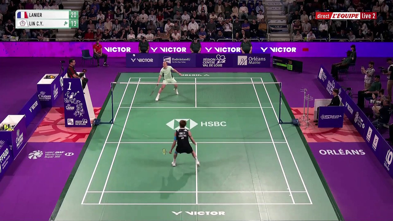 Alex Lanier remporte le premier set - Badminton - Orléans Masters