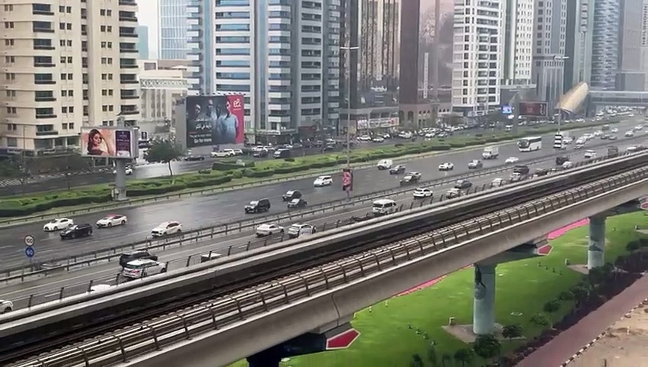 Rain in Sheikh Zayed Road
