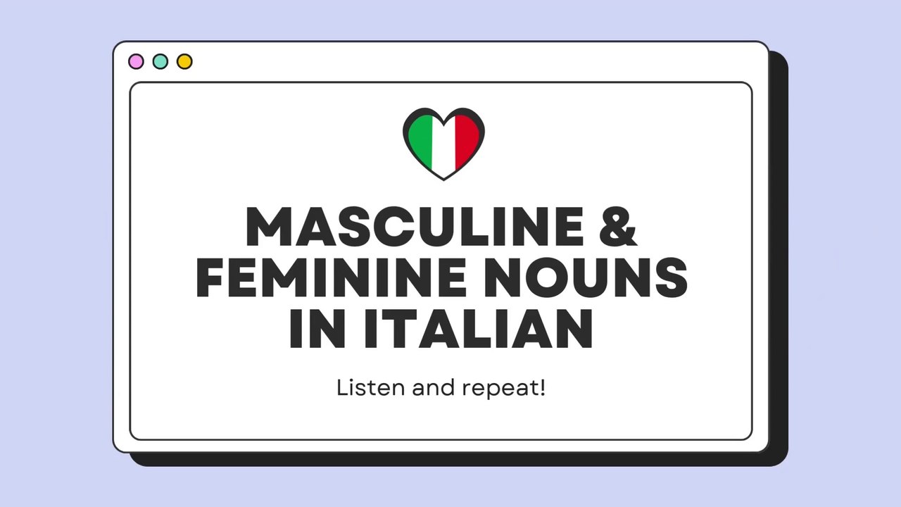 Masculine and Feminine Nouns in Italian 🇮🇹 | Learn Gender Rules + Pronunciation [SUB]