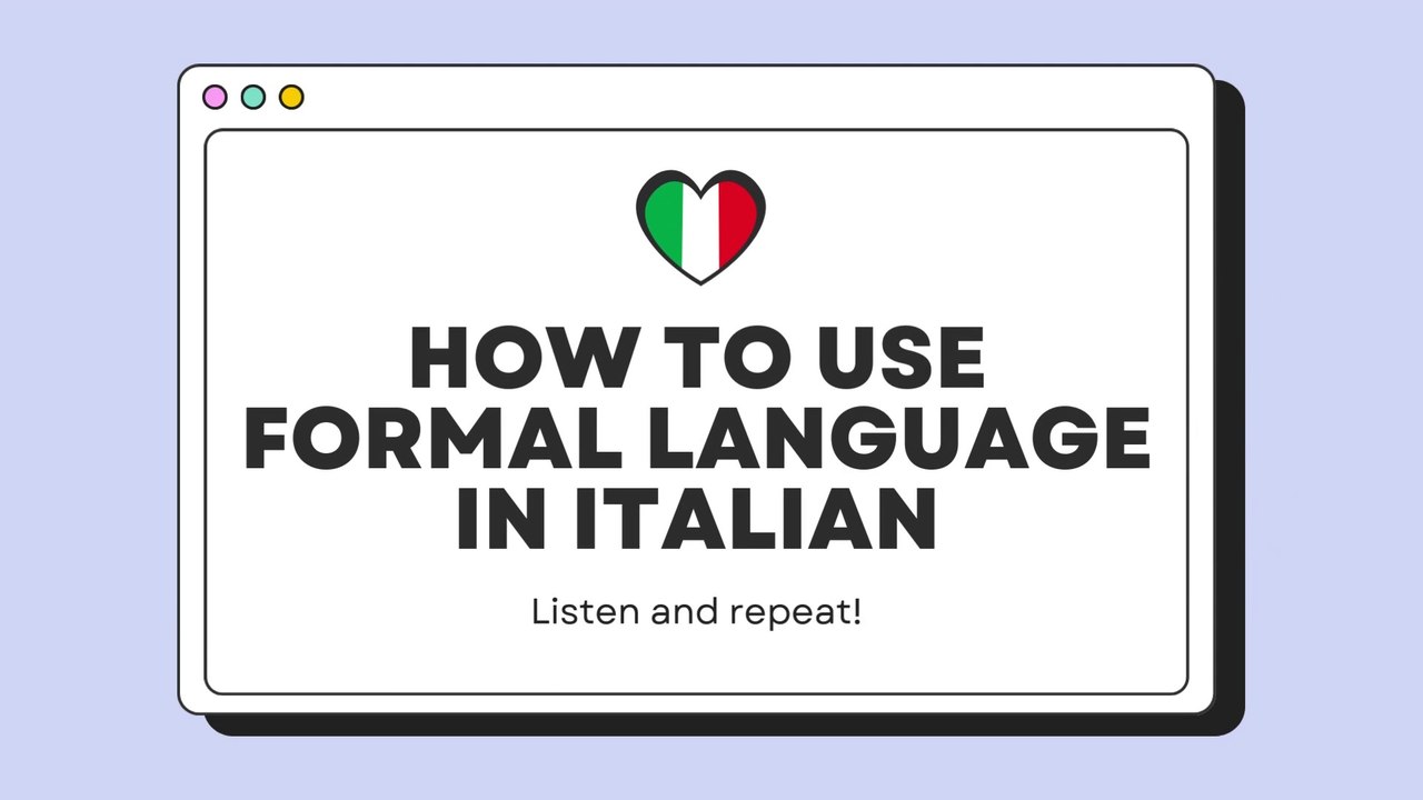 How to Use Formal Language in Italian | Speak Politely Like a Native! 🇮🇹✨ [SUB]