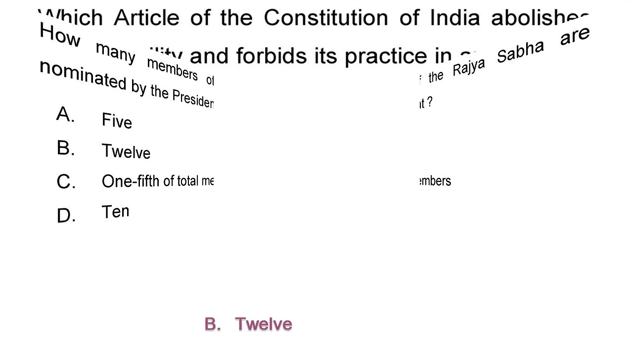 Indian Constitution Practice Set 09