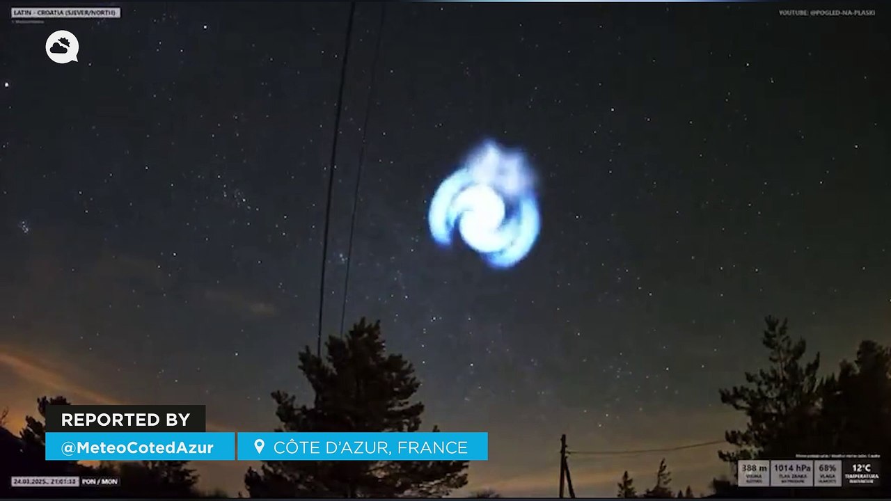A strange spiral of light lights up the sky over Europe! It was triggered by the launch of a SpaceX Falcon 9 rocket