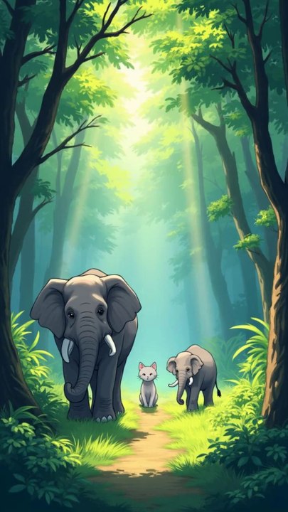 Elefant and cat story in Hindi