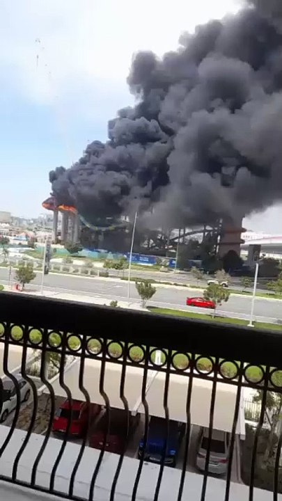 Fire that broke out on a construction site on Yas Island
