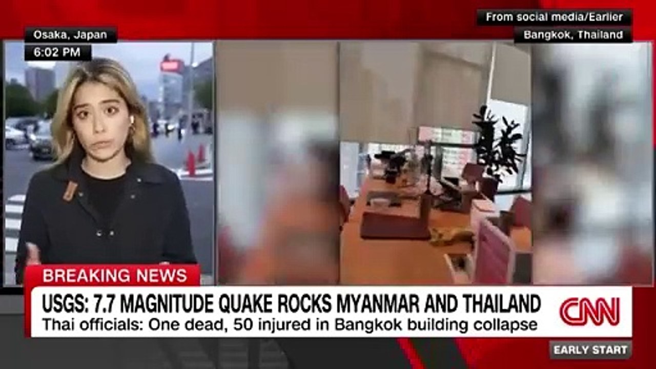 Magnitude-7.7 earthquake rocks Myanmar, with tremors felt across neighboring Thailand