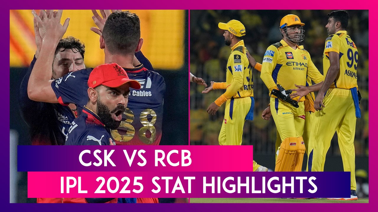 CSK vs RCB IPL 2025 Stat Highlights: Royal Challengers Bengaluru Secure Dominant Victory