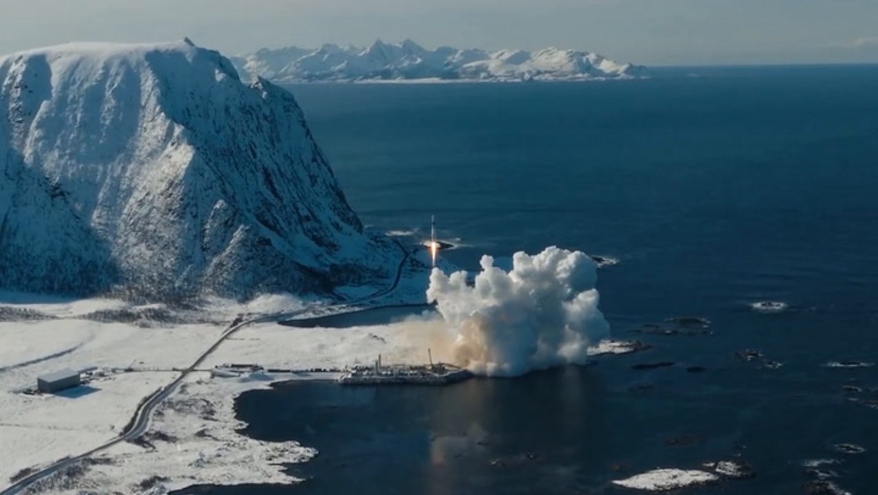 Watch: Rocket crashes into sea moments after launch in Norway