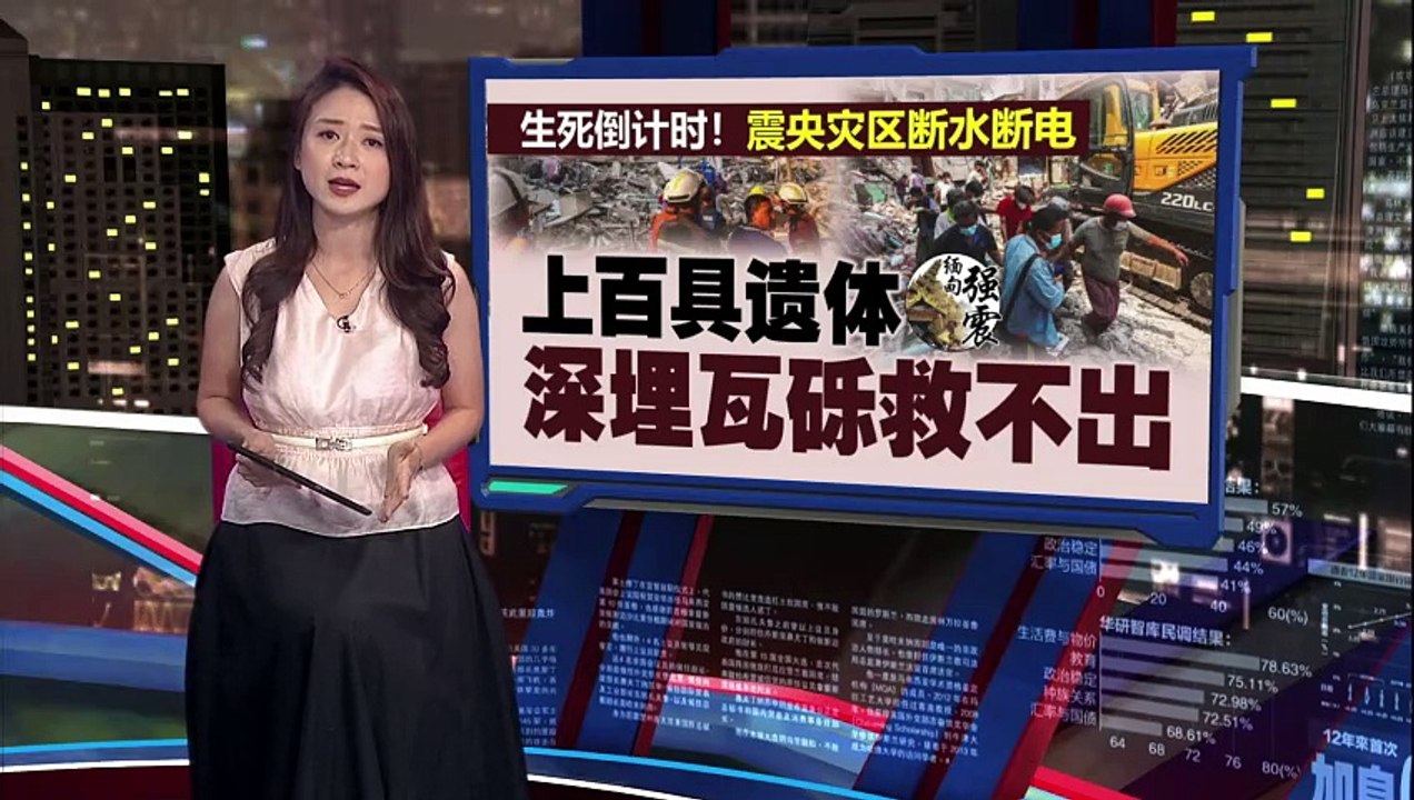 缅甸震央灾区断水断电   41℃高温下街头弥漫尸臭味