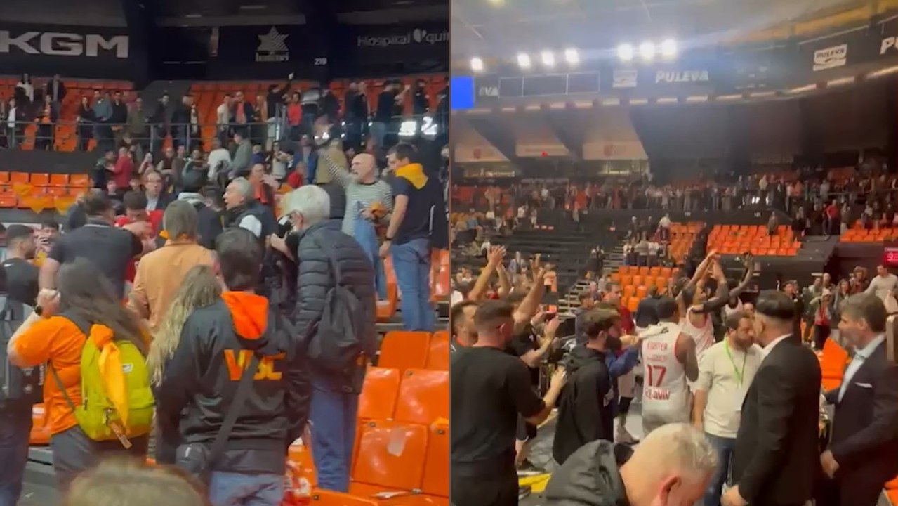 Incidentes en la Fonteta entre el público y jugadores del Hapoel