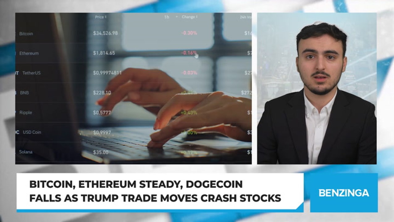 Bitcoin, Ethereum Steady, Dogecoin Falls As Trump Trade Moves Crash Stocks