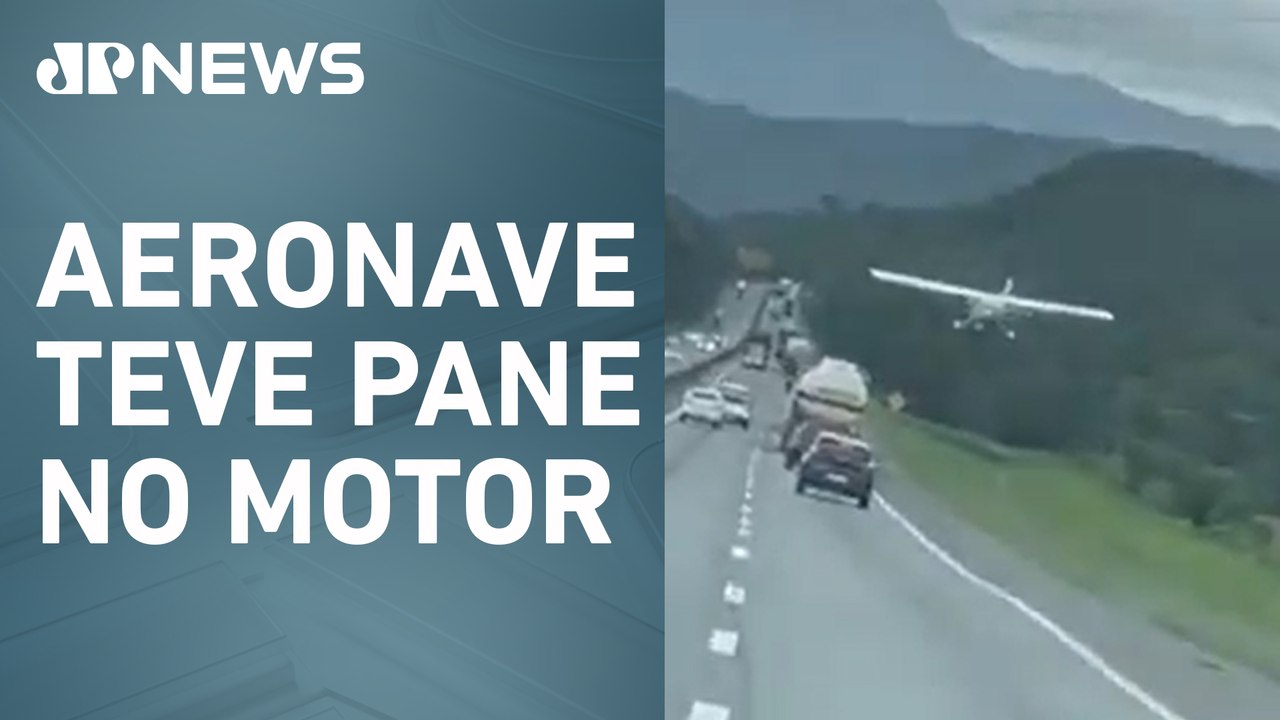 Avião faz pouso forçado na BR-101, em Santa Catarina