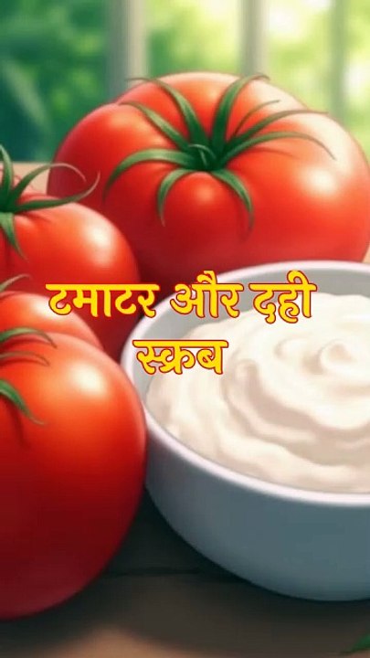 Tomato and curd scrub in Hindi