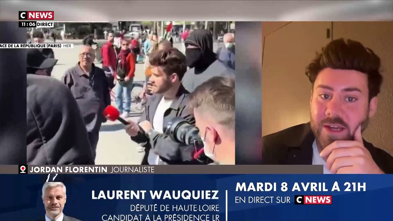 Le journaliste de Frontières Jordan Florentin menacé et insulté hier à la manif des Insoumis: Il raconte dans "Morandini Live" son exfiltration par sa propre sécurité et sa mise à l'abri - VIDEO