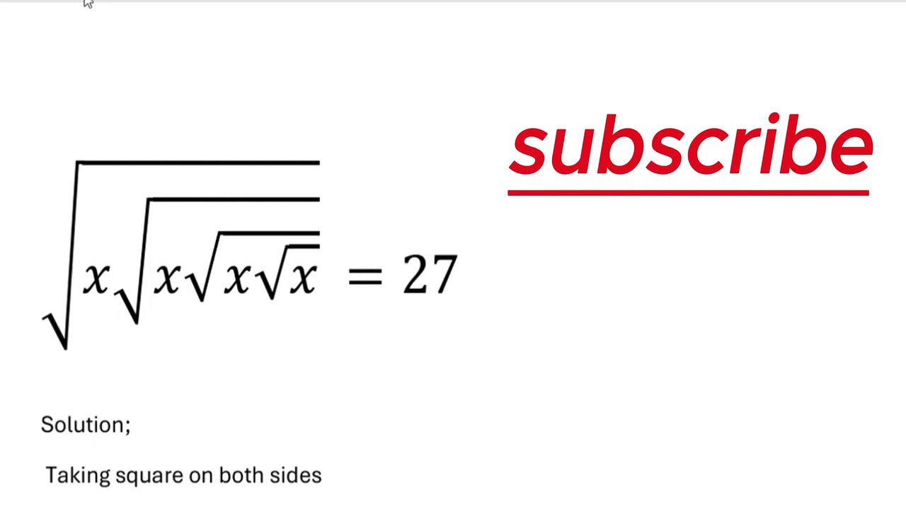 Solve √(x√x√x√x) = 27  in Seconds! | Algebra Made Easy🧠