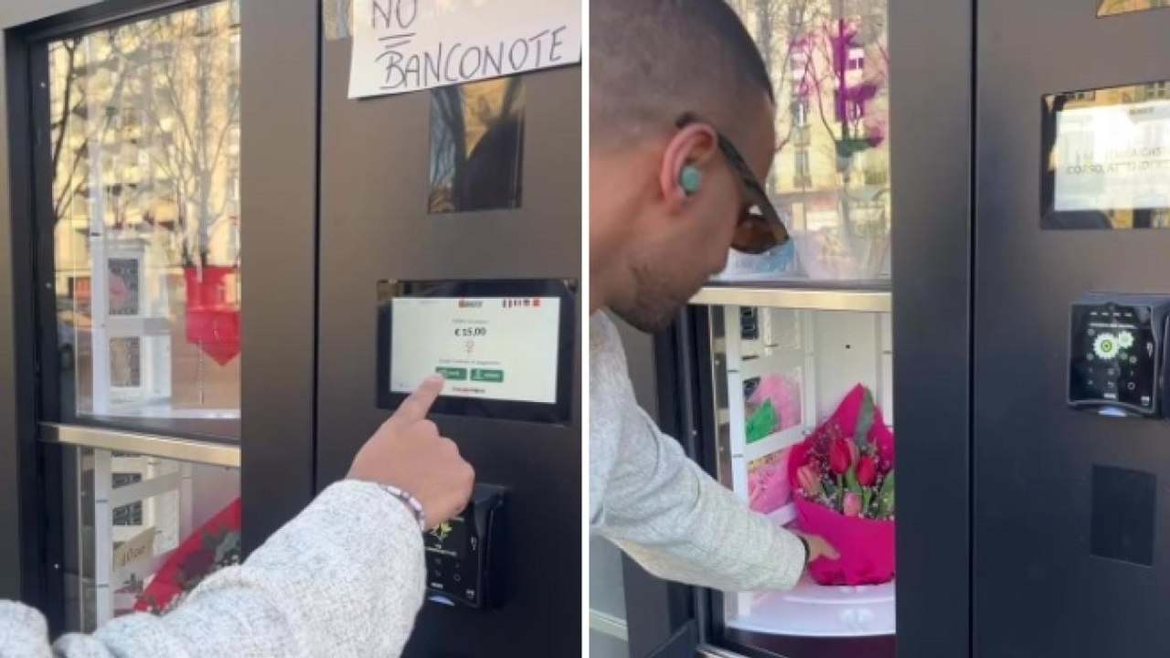 Torino, come funziona il distributore automatico di fiori e corone d'alloro