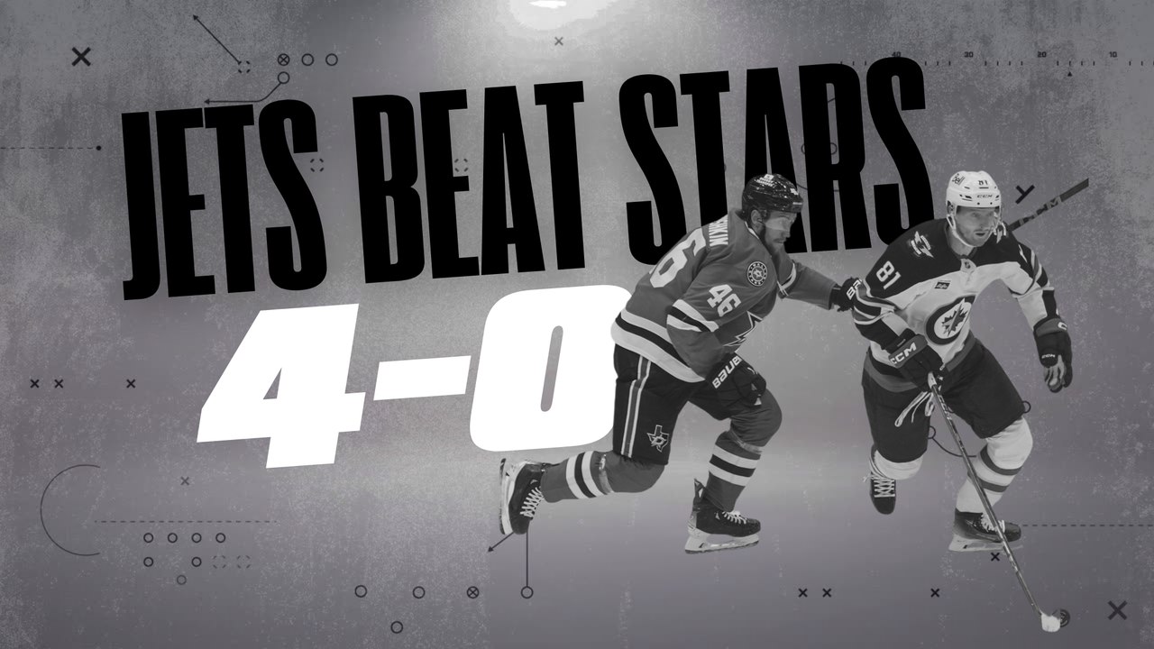 Connor Hellebuyck Shuts Down Stars in Dallas 🔥 | Jets One Point from Clinching Top Seed!