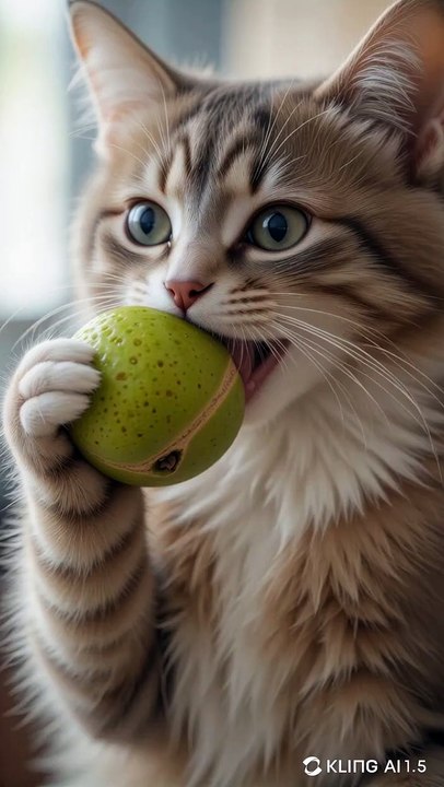 Sure! Here are a few title options you can choose f  The Guava-Loving Cat A Taste of the Unexpected Paws and Peels When a Cat Meets a Guava Whiskers and Guavas A Tropical Twist