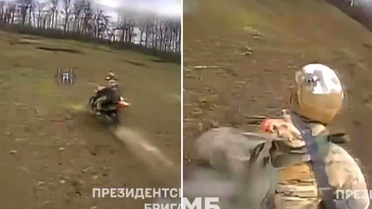 Video mostra droni ucraini inseguire un gruppo di motociclisti russi a Donetsk