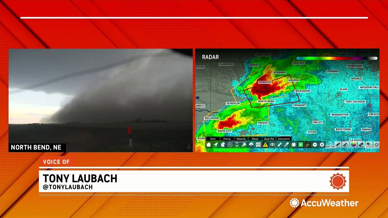 Potential landspouts and massive walls of dust blow through Nebraska