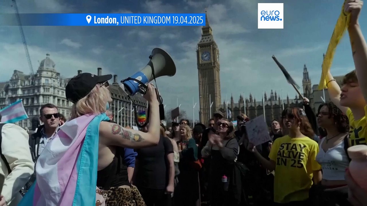 Trans activists rally in London, following UK ruling over definition of women