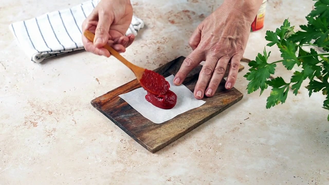 Truco para conservar la salsa de tomate en discos