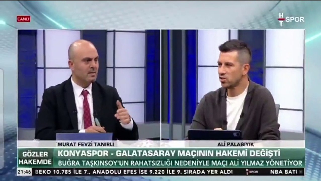 Eski hakem Ali Palabıyık 'Külliye' dedi, HT Spor ekranı yeşile düştü