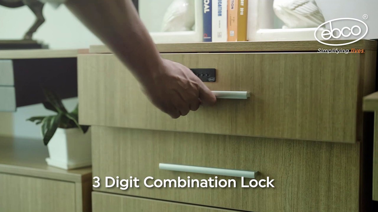 Ebco 3 Digit Combination Lock | Replace any standard furniture lock to get instant keyless access