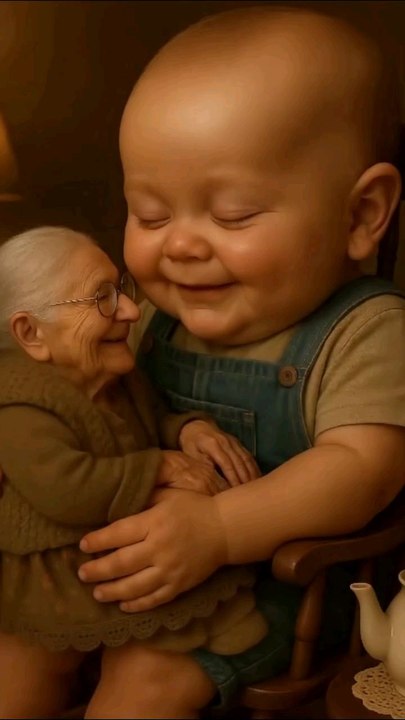 Tiny granny—giant love. #aiart