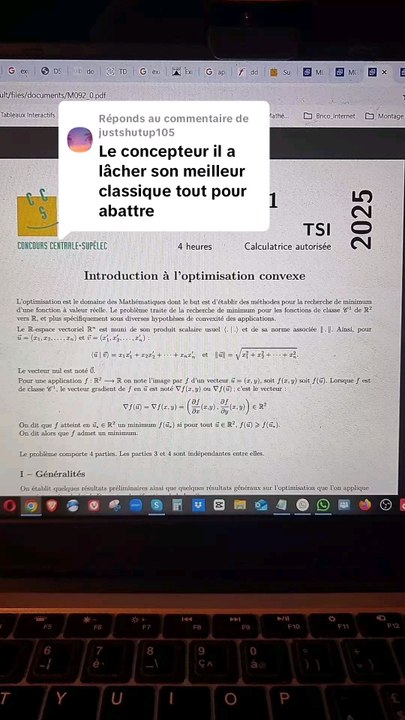 Correction SpeedRun Centrale Supélec Maths 1 TSI 2025Questions 1 à 7 🌀