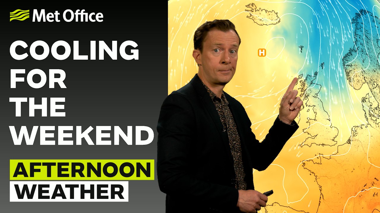 Met Office Afternoon Weather Forecast 02/05/2025 - Still warm today in the south