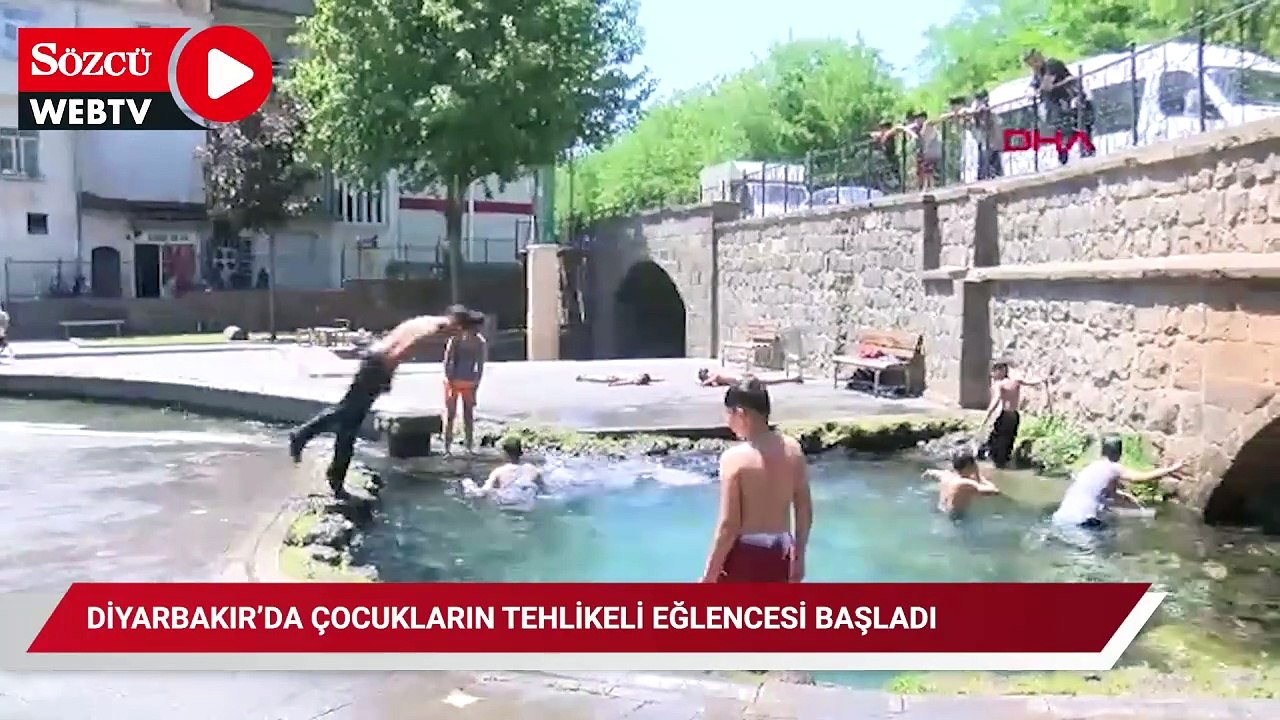 Yaz geldi çocukların tehlikeli eğlencesi başladı