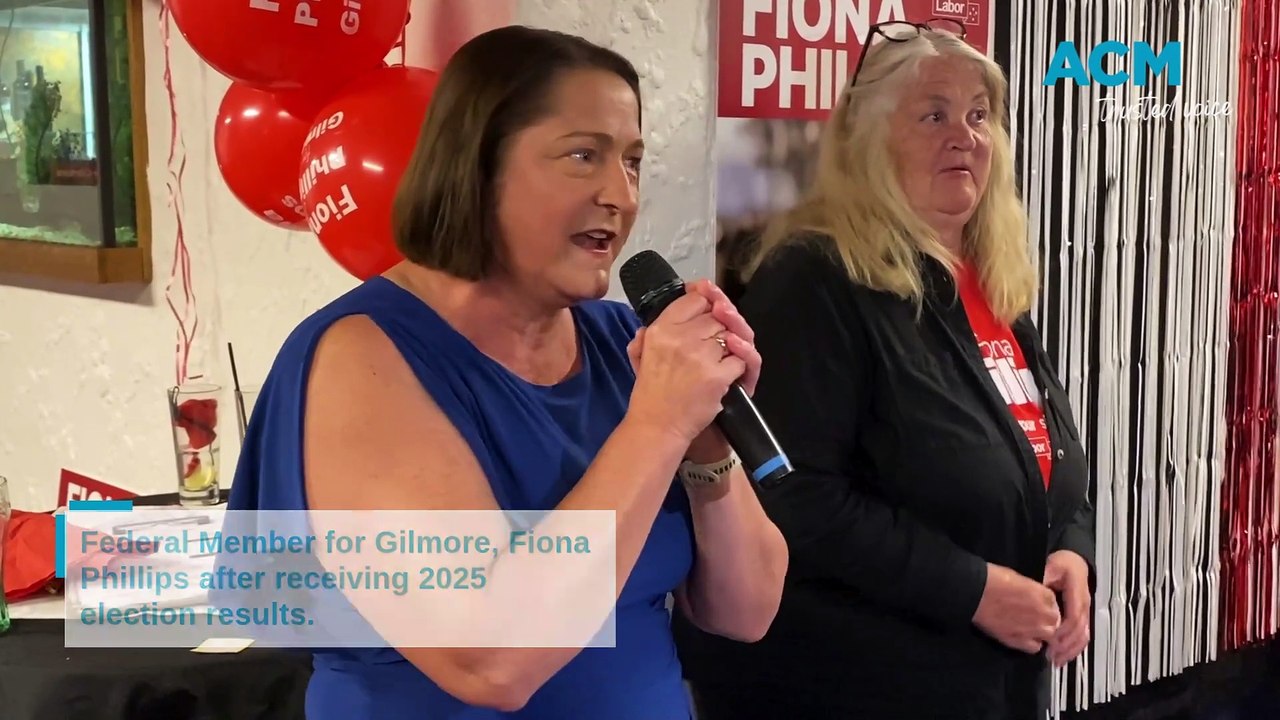 Federal Member for Gilmore, Fiona Phillips after 2025 election night win.